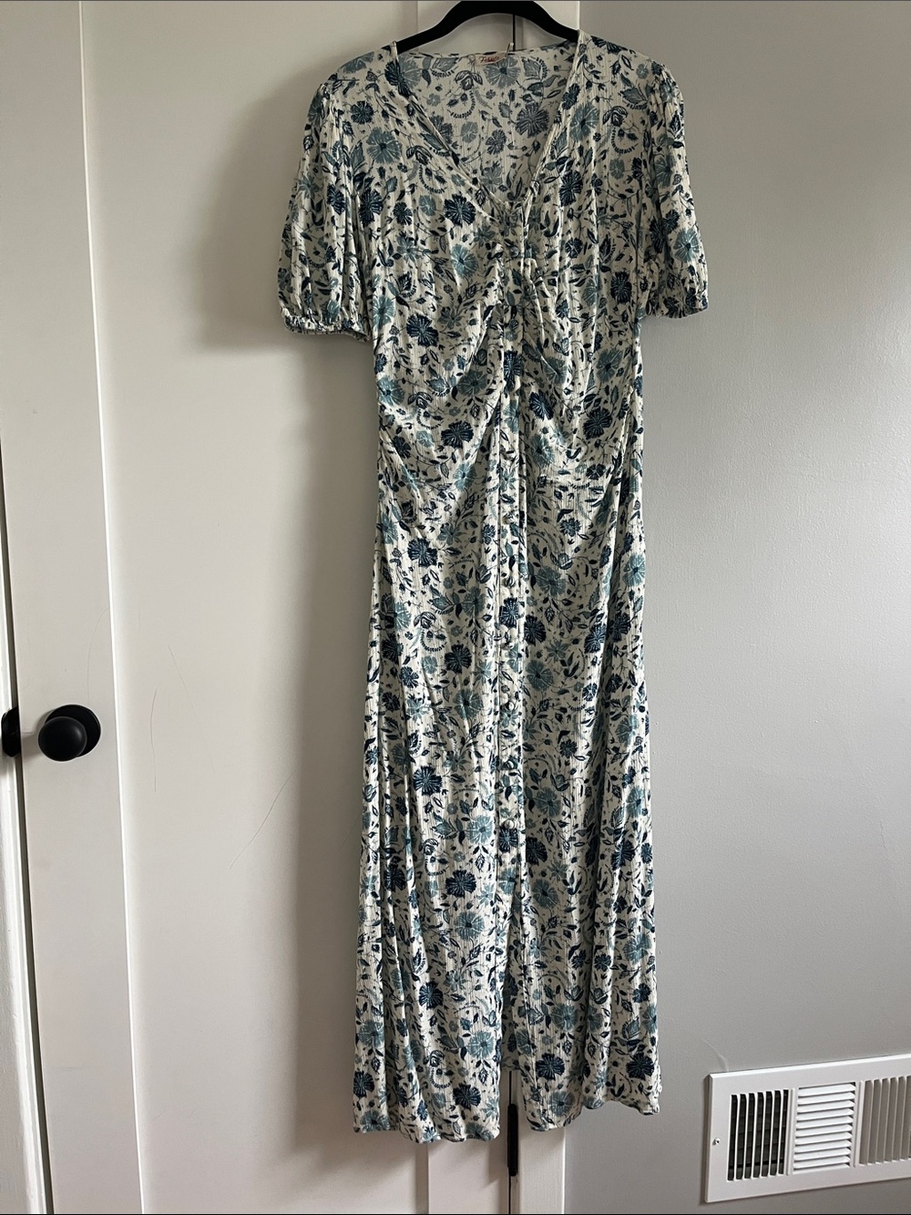Faherty Sorrento Dreamer Floral Button Front Maxi Dress Size Small Boho Coastal